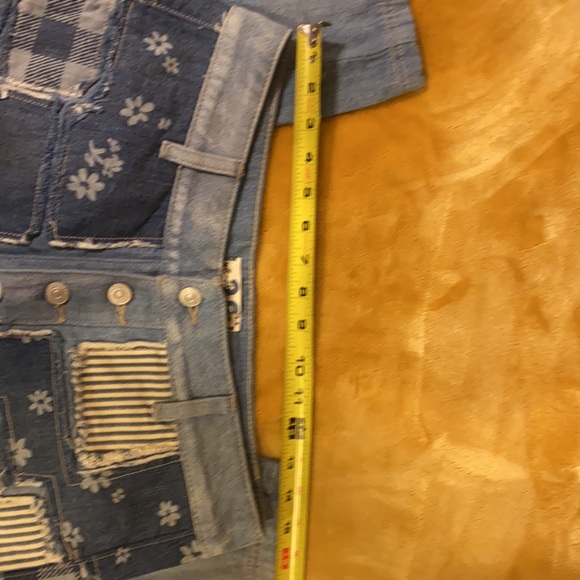 Free People Azalea Patchwork Blue Jeans Daisy Blue size 28 - Picture 13 of 14